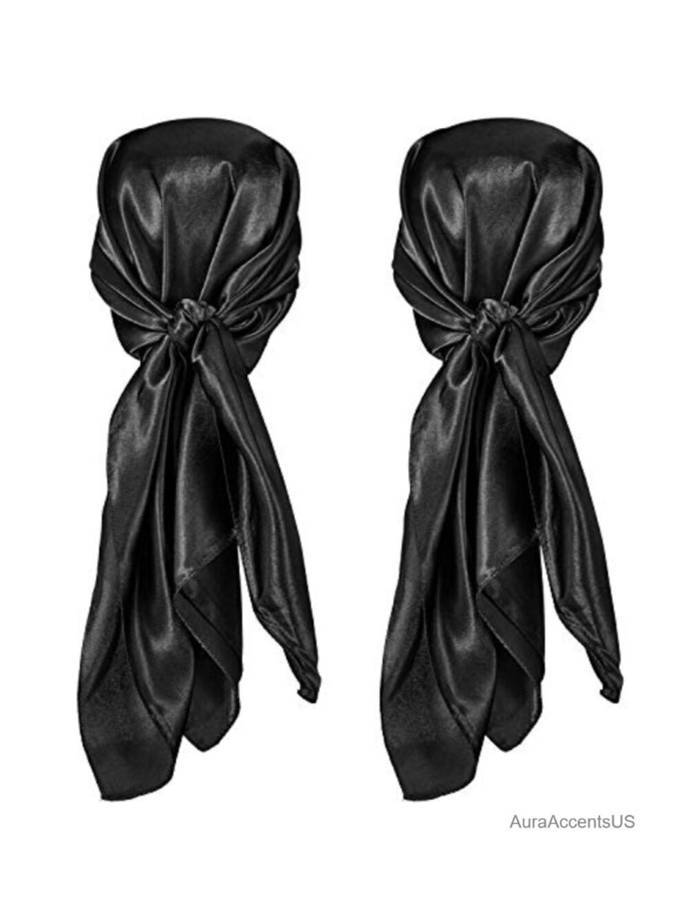 35 Inch Silky Large Square Head Scarf 2 Pack Satin Bandana for Women